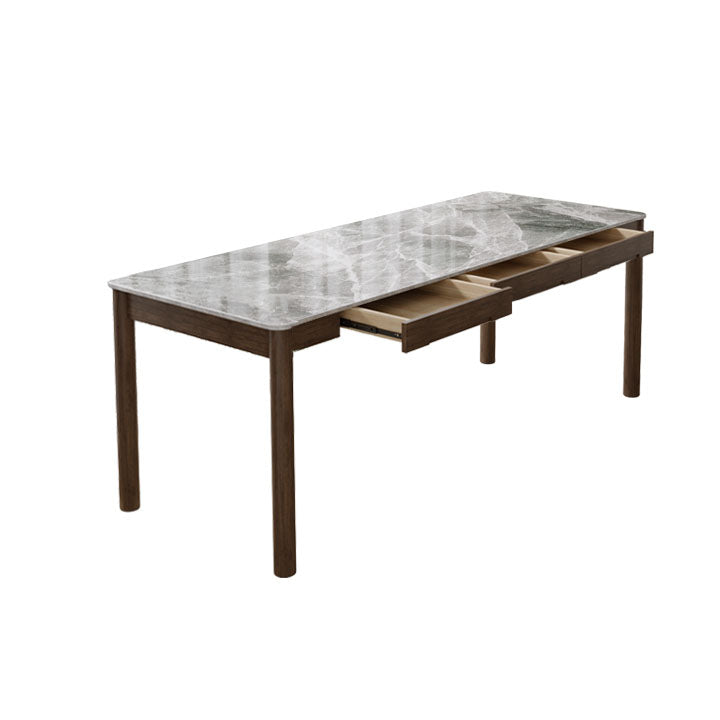 Bureau d'écriture de style industriel Bureau de tâche de forme rectangulaire en brun pour le bureau