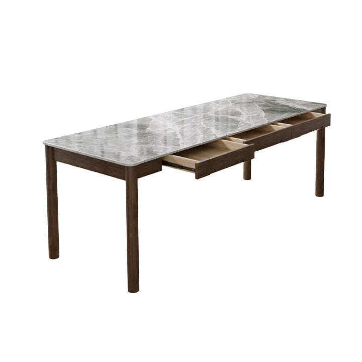 Bureau d'écriture de style industriel Bureau de tâche de forme rectangulaire en brun pour le bureau