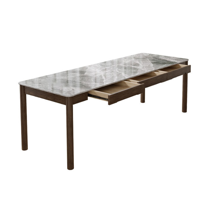 Bureau d'écriture de style industriel Bureau de tâche de forme rectangulaire en brun pour le bureau