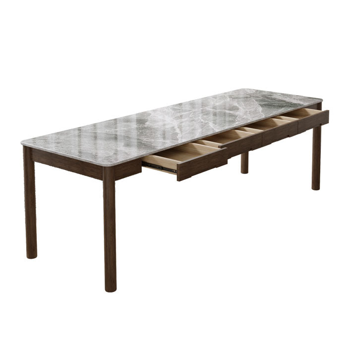 Bureau d'écriture de style industriel Bureau de tâche de forme rectangulaire en brun pour le bureau