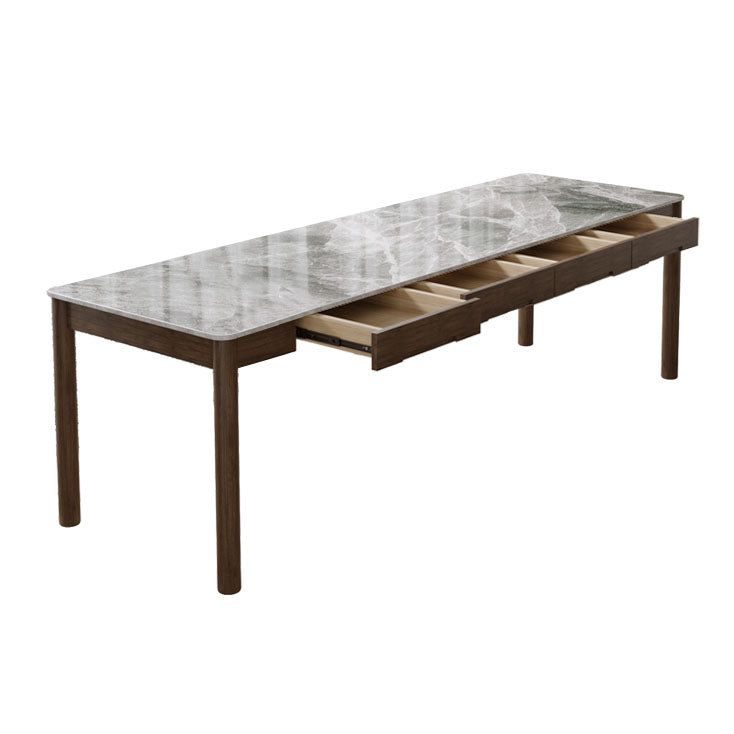 Bureau d'écriture de style industriel Bureau de tâche de forme rectangulaire en brun pour le bureau