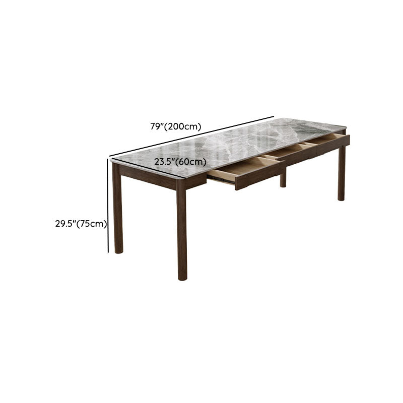 Bureau d'écriture de style industriel Bureau de tâche de forme rectangulaire en brun pour le bureau