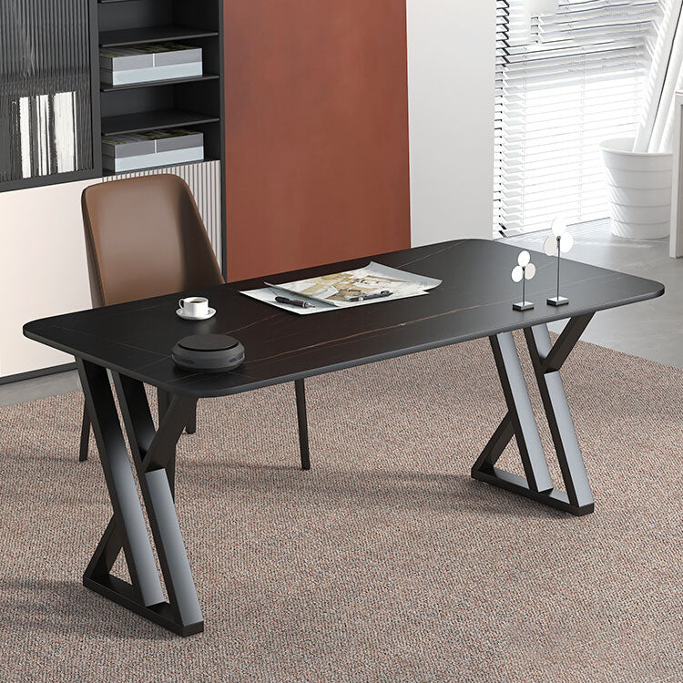 Industrial Style Task Desk Rectangular Shaped Office Desk in Grey/White/Black Clearhalo 'furn' 'furn_office_desk' 'Furniture' 'Office Desks' 'Office Furniture' 'office_desk' 7114596