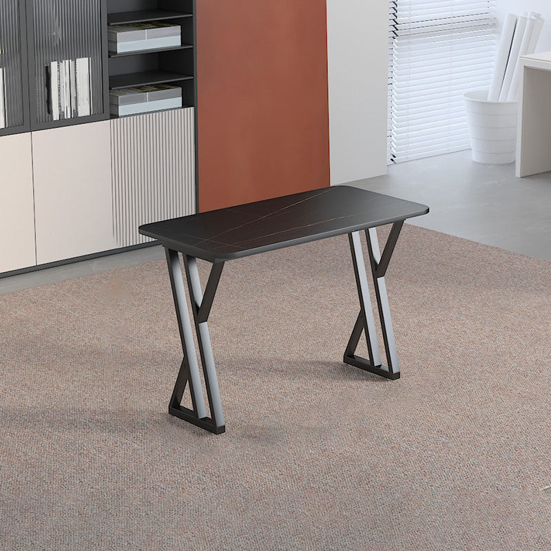 Industrial Style Task Desk Rectangular Shaped Office Desk in Grey/White/Black 39.4"L x 19.7"W x 29.5"H Black Clearhalo 'furn' 'furn_office_desk' 'Furniture' 'Office Desks' 'Office Furniture' 'office_desk' 7114597