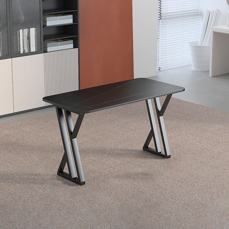 Industrial Style Task Desk Rectangular Shaped Office Desk in Grey/White/Black 47.2"L x 23.6"W x 29.5"H Black Clearhalo 'furn' 'furn_office_desk' 'Furniture' 'Office Desks' 'Office Furniture' 'office_desk' 7114598