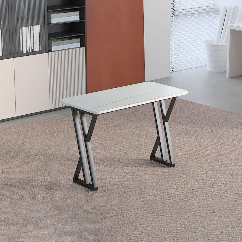 Industrial Style Task Desk Rectangular Shaped Office Desk in Grey/White/Black 39.4"L x 19.7"W x 29.5"H White Clearhalo 'furn' 'furn_office_desk' 'Furniture' 'Office Desks' 'Office Furniture' 'office_desk' 7114608