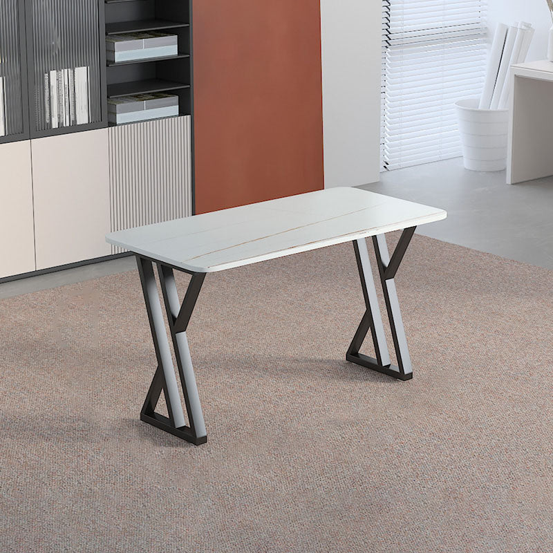 Industrial Style Task Desk Rectangular Shaped Office Desk in Grey/White/Black 47.2"L x 23.6"W x 29.5"H White Clearhalo 'furn' 'furn_office_desk' 'Furniture' 'Office Desks' 'Office Furniture' 'office_desk' 7114611