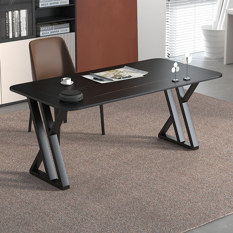 Industrial Style Task Desk Rectangular Shaped Office Desk in Grey/White/Black Clearhalo 'furn' 'furn_office_desk' 'Furniture' 'Office Desks' 'Office Furniture' 'office_desk' 7114615