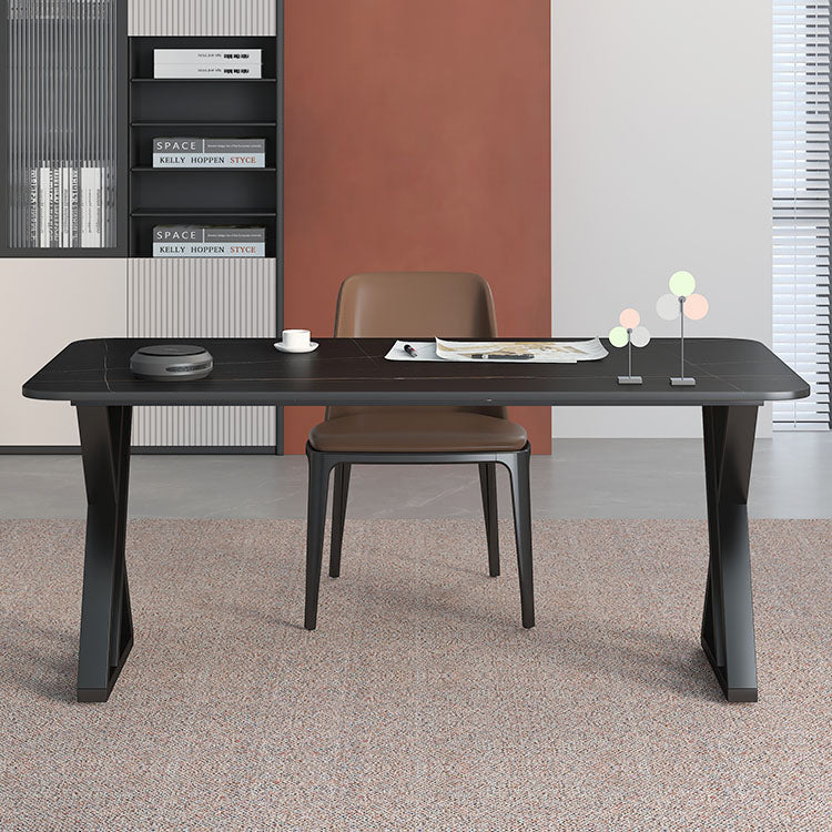 Industrial Style Task Desk Rectangular Shaped Office Desk in Grey/White/Black Clearhalo 'furn' 'furn_office_desk' 'Furniture' 'Office Desks' 'Office Furniture' 'office_desk' 7114617