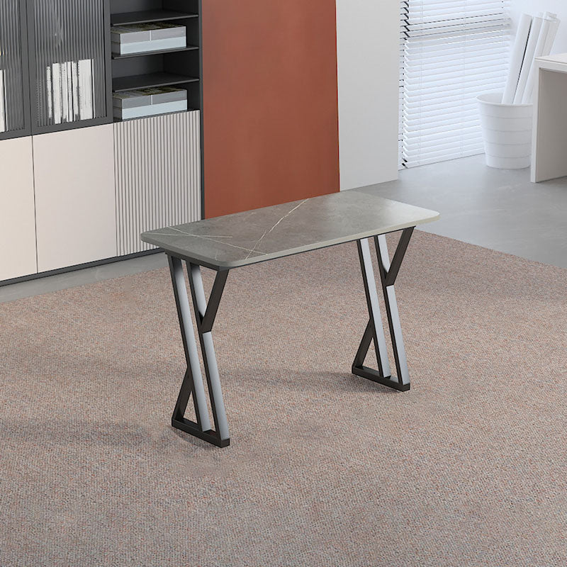 Industrial Style Task Desk Rectangular Shaped Office Desk in Grey/White/Black 39.4"L x 19.7"W x 29.5"H Grey Clearhalo 'furn' 'furn_office_desk' 'Furniture' 'Office Desks' 'Office Furniture' 'office_desk' 7114621