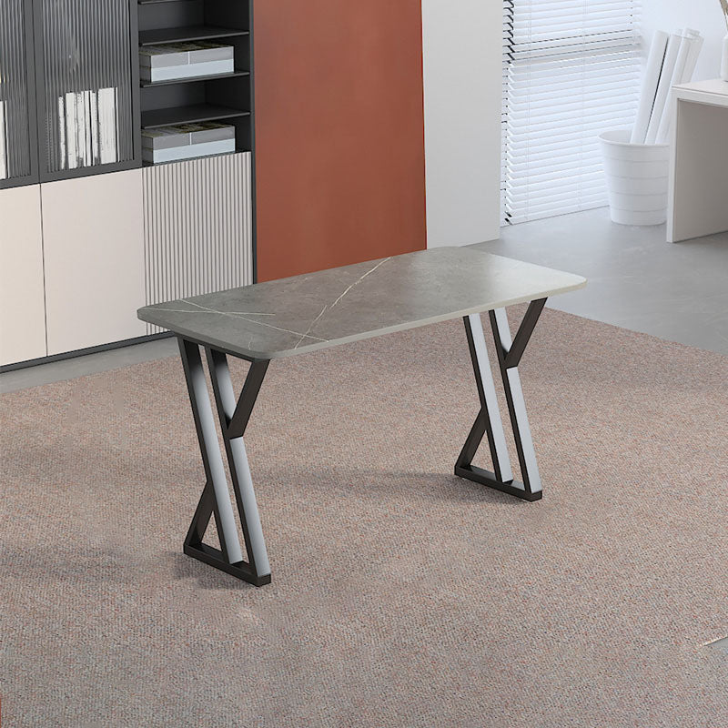 Industrial Style Task Desk Rectangular Shaped Office Desk in Grey/White/Black 47.2"L x 23.6"W x 29.5"H Grey Clearhalo 'furn' 'furn_office_desk' 'Furniture' 'Office Desks' 'Office Furniture' 'office_desk' 7114622