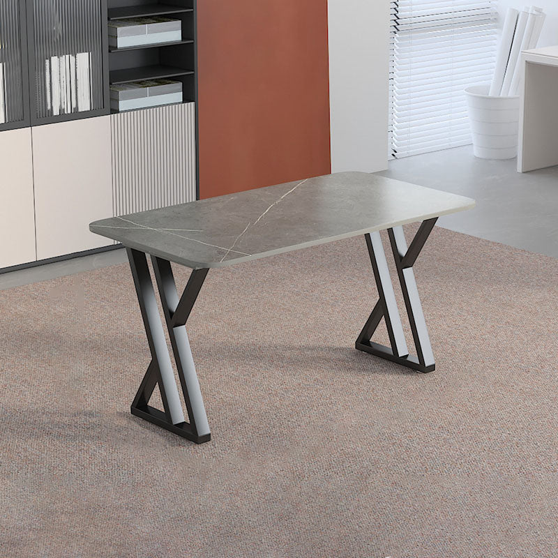 Industrial Style Task Desk Rectangular Shaped Office Desk in Grey/White/Black 51.2"L x 27.6"W x 29.5"H Grey Clearhalo 'furn' 'furn_office_desk' 'Furniture' 'Office Desks' 'Office Furniture' 'office_desk' 7114623