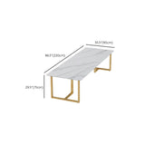 Stone Modern Style Office Desk Rectangular Shape Conference Table with 2-Legs in White