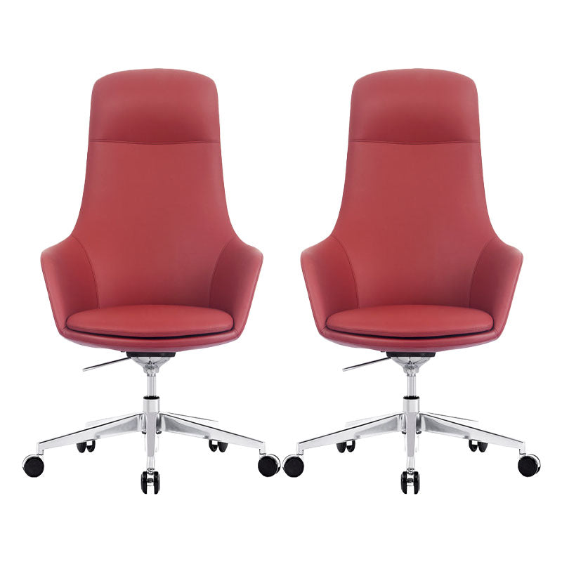 Modern Swivel Chair Desk Chair Faux Leather Executive Managers Chair 2 Piece Set High-Back (Over 22 in.) Clearhalo 'furn' 'furn_office_chair' 'Furniture' 'Office Chairs' 'Office Furniture' 'office_chair' 7115491