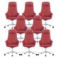 Modern Swivel Chair Desk Chair Faux Leather Executive Managers Chair 8 Piece Set High-Back (Over 22 in.) Clearhalo 'furn' 'furn_office_chair' 'Furniture' 'Office Chairs' 'Office Furniture' 'office_chair' 7115498