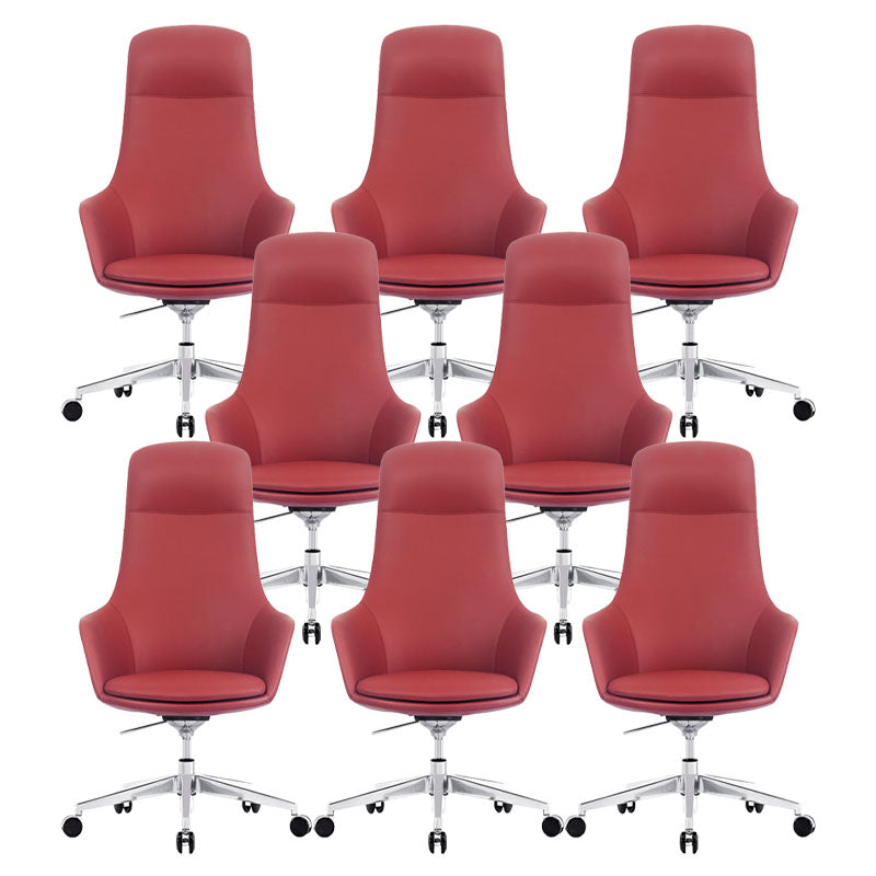 Modern Swivel Chair Desk Chair Faux Leather Executive Managers Chair 8 Piece Set High-Back (Over 22 in.) Clearhalo 'furn' 'furn_office_chair' 'Furniture' 'Office Chairs' 'Office Furniture' 'office_chair' 7115498