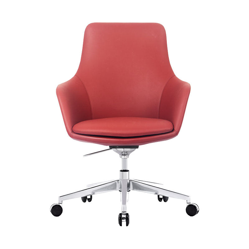 Modern Swivel Chair Desk Chair Faux Leather Executive Managers Chair 1 Piece Mid-Back (14-22 in.) Clearhalo 'furn' 'furn_office_chair' 'Furniture' 'Office Chairs' 'Office Furniture' 'office_chair' 7115499