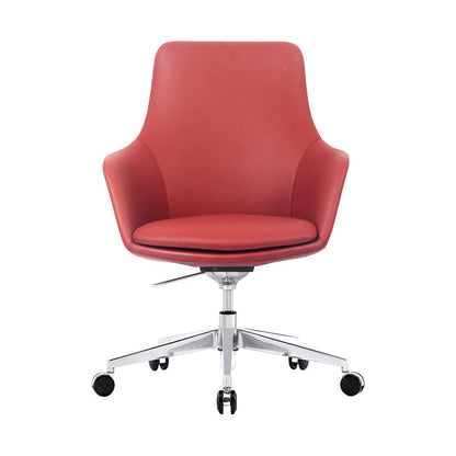 Modern Swivel Chair Desk Chair Faux Leather Executive Managers Chair 1 Piece Mid-Back (14-22 in.) Clearhalo 'furn' 'furn_office_chair' 'Furniture' 'Office Chairs' 'Office Furniture' 'office_chair' 7115499