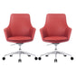Modern Swivel Chair Desk Chair Faux Leather Executive Managers Chair 2 Piece Set Mid-Back (14-22 in.) Clearhalo 'furn' 'furn_office_chair' 'Furniture' 'Office Chairs' 'Office Furniture' 'office_chair' 7115501
