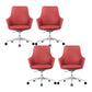 Modern Swivel Chair Desk Chair Faux Leather Executive Managers Chair 4 Piece Set Mid-Back (14-22 in.) Clearhalo 'furn' 'furn_office_chair' 'Furniture' 'Office Chairs' 'Office Furniture' 'office_chair' 7115504