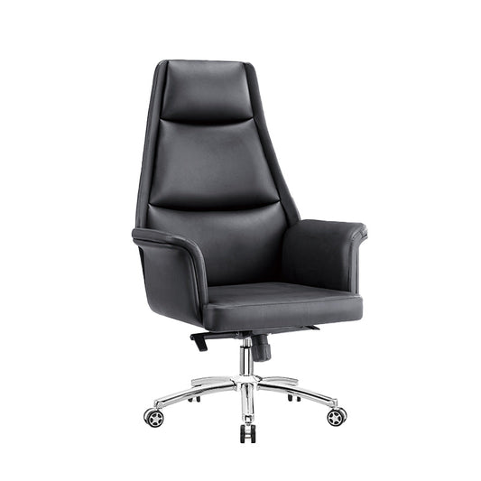 Modern Armless Office Chair No Distressing Ergonomic Desk Chair with Wheels Black 1 Piece