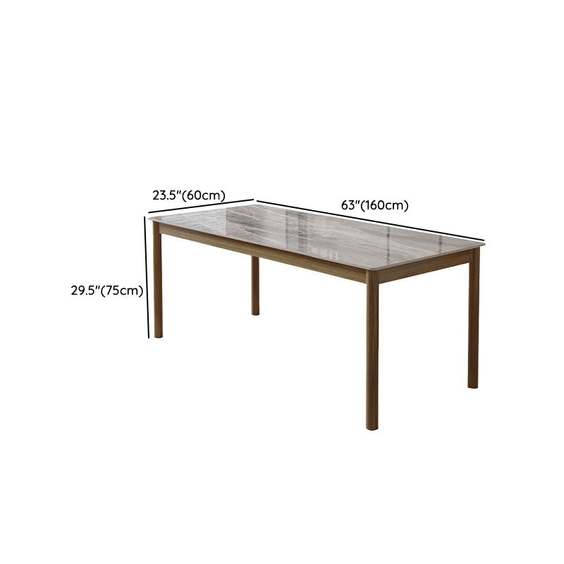 Bureau d'écriture de style industriel Bureau de tâche de forme rectangulaire en brun pour le bureau