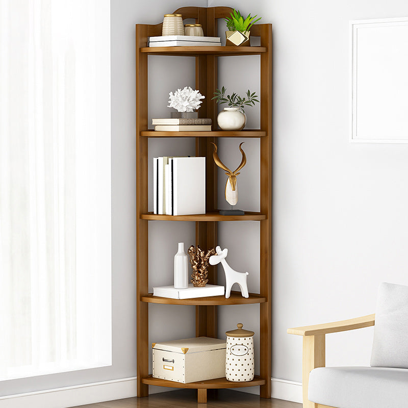 Mid Century Bamboo Corner Chest 12.2" Triangle Accent Chest with Storage Shelves Clearhalo 'Cabinets & Chests' 'cabinets_chests' 'furn' 'furn_cabinets_chests' 'Furniture' 'Living Room Furniture' 7117381