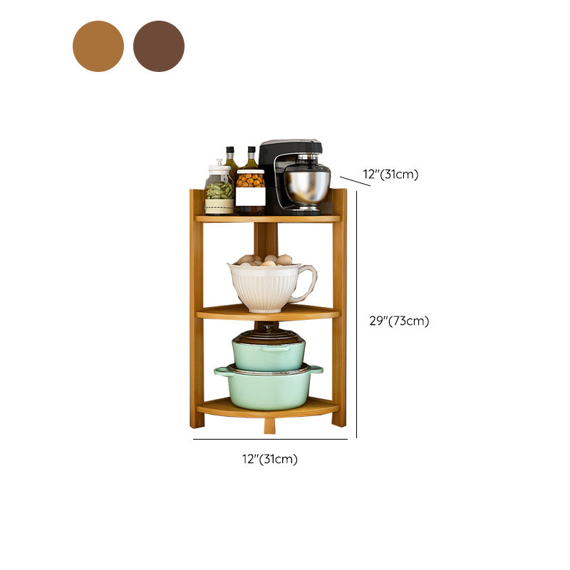 Mid Century Bamboo Corner Chest 12.2" Triangle Accent Chest with Storage Shelves Clearhalo 'Cabinets & Chests' 'cabinets_chests' 'furn' 'furn_cabinets_chests' 'Furniture' 'Living Room Furniture' 7117395