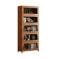 Mid Century Modern Bamboo Accent Cabinet in Brown with Glass Paned