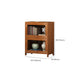 Mid Century Modern Bamboo Accent Cabinet in Brown with Glass Paned