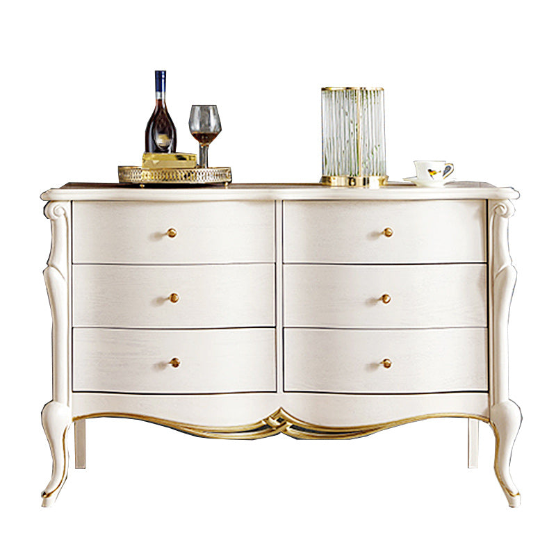 Mid-Century Modern Storage Cabinet Solid Wood 5/6-Drawer Accent Chest White 6 Clearhalo 'Cabinets & Chests' 'cabinets_chests' 'furn' 'furn_cabinets_chests' 'Furniture' 'Living Room Furniture' 7117465