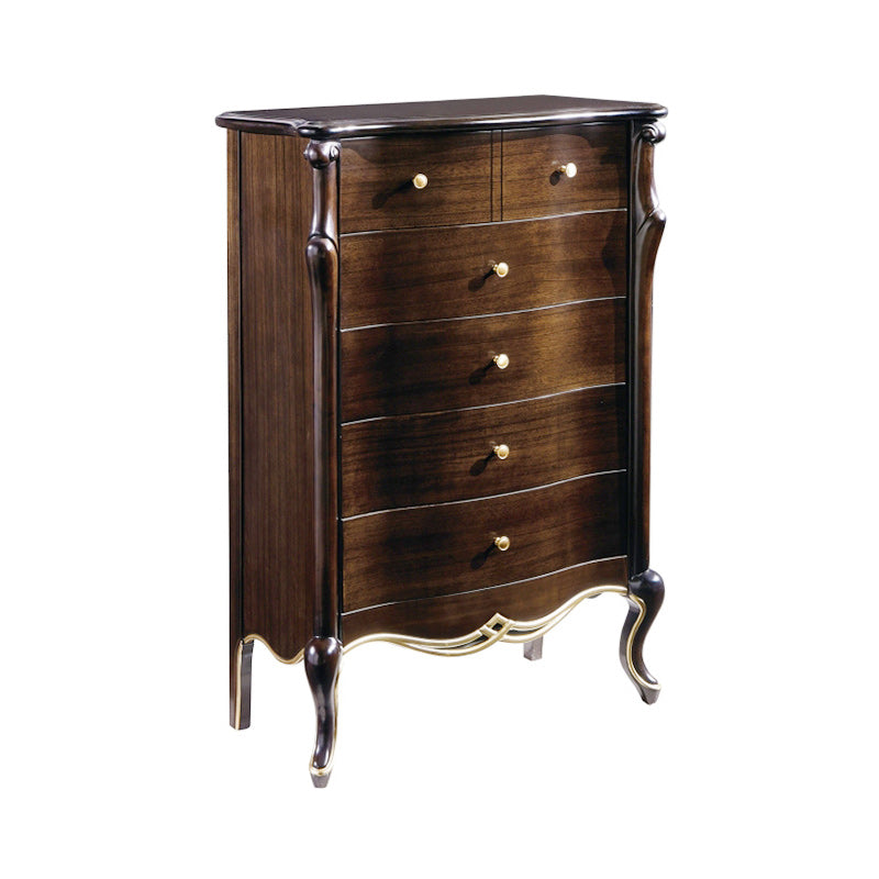 Mid-Century Modern Storage Cabinet Solid Wood 5/6-Drawer Accent Chest Walnut 5 Clearhalo 'Cabinets & Chests' 'cabinets_chests' 'furn' 'furn_cabinets_chests' 'Furniture' 'Living Room Furniture' 7117467