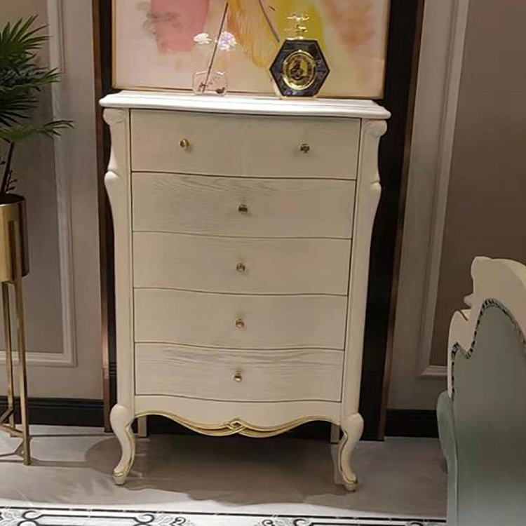 Mid-Century Modern Storage Cabinet Solid Wood 5/6-Drawer Accent Chest White 5 Clearhalo 'Cabinets & Chests' 'cabinets_chests' 'furn' 'furn_cabinets_chests' 'Furniture' 'Living Room Furniture' 7117469