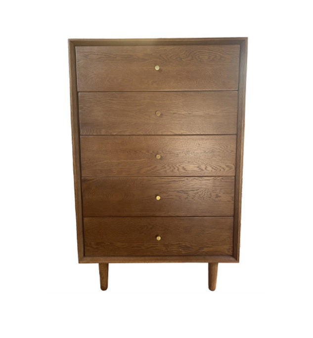 Poitrine d'accentuation en bois de pin 37,8 "de haut armoire latérale avec 5 tiroirs