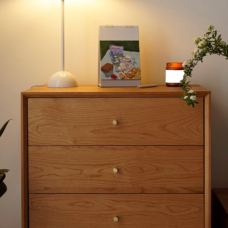 Poitrine d'accentuation en bois de pin 37,8 "de haut armoire latérale avec 5 tiroirs