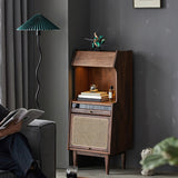 Accento moderno della metà del secolo Armadietto in legno massiccio con ripiani