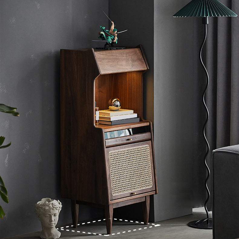 Mid-Century Modern Accent Chest Solid Wood Storage Cabinet with Shelves