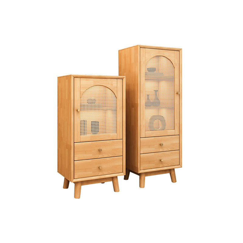 Rubberwood Accent Cabinet Modern Glass Paned Cabinet with Drawers Clearhalo 'Cabinets & Chests' 'cabinets_chests' 'furn' 'furn_cabinets_chests' 'Furniture' 'Living Room Furniture' 7117572