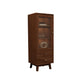 Rubberwood Accent Cabinet Modern Glass Paned Cabinet with Drawers 20"L x 14"W x 47"H Nut-Brown Glass Clearhalo 'Cabinets & Chests' 'cabinets_chests' 'furn' 'furn_cabinets_chests' 'Furniture' 'Living Room Furniture' 7117585