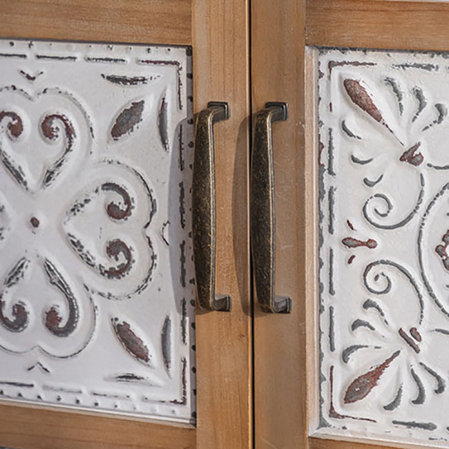 Gabinete de acento de madera angustiado cofre de madera maciza industrial con cajones