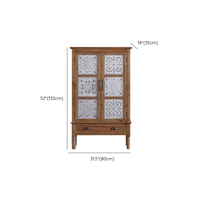 Gabinete de acento de madera angustiado cofre de madera maciza industrial con cajones
