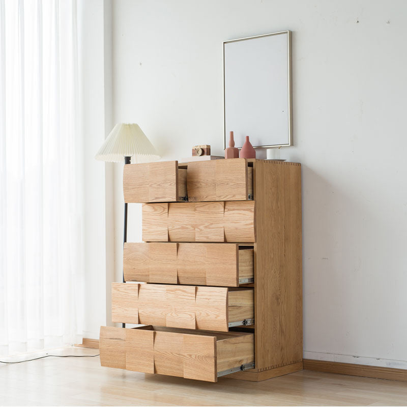 6-Drawer Solid Wood Accent Chest 49.2-In Tall Storage Cabinet Clearhalo 'Cabinets & Chests' 'cabinets_chests' 'furn' 'furn_cabinets_chests' 'Furniture' 'Living Room Furniture' 7117626