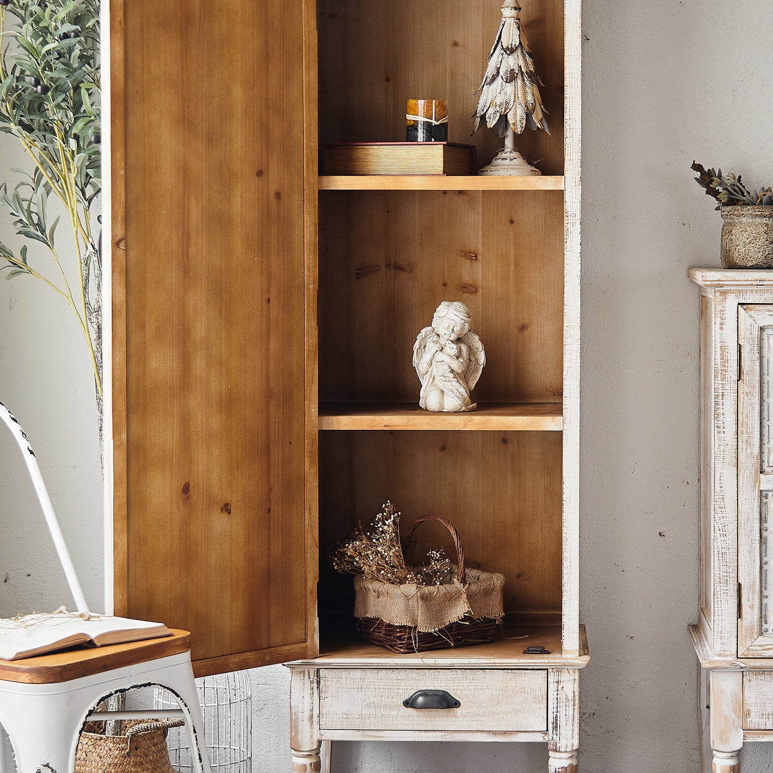 Industrial Stain Resistant Cabinet Distressed Wood Solid Wood Accent Cabinet Clearhalo 'Cabinets & Chests' 'cabinets_chests' 'furn' 'furn_cabinets_chests' 'Furniture' 'Living Room Furniture' 7117635