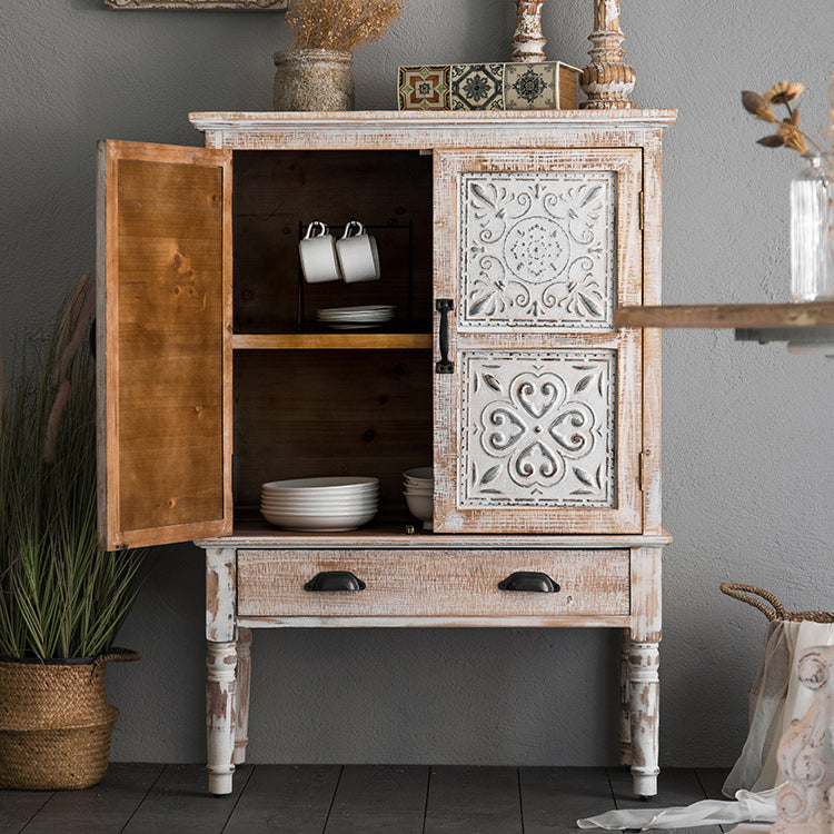 Industrial Stain Resistant Cabinet Distressed Wood Solid Wood Accent Cabinet Clearhalo 'Cabinets & Chests' 'cabinets_chests' 'furn' 'furn_cabinets_chests' 'Furniture' 'Living Room Furniture' 7117638