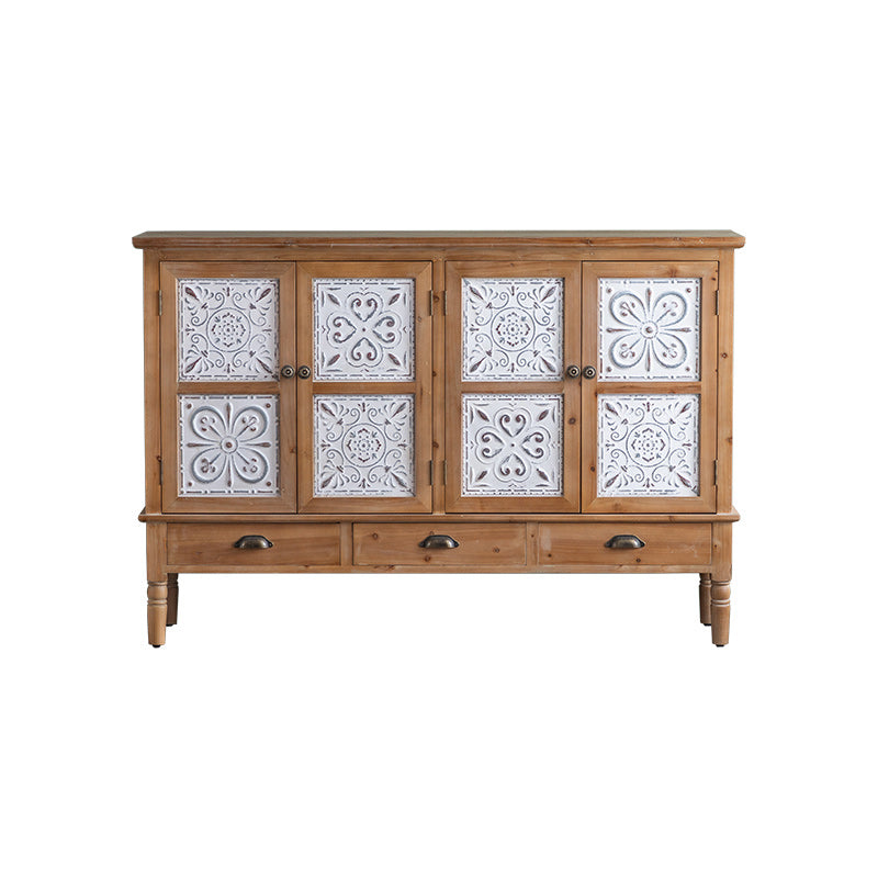 Industrial Stain Resistant Cabinet Distressed Wood Solid Wood Accent Cabinet Clearhalo 'Cabinets & Chests' 'cabinets_chests' 'furn' 'furn_cabinets_chests' 'Furniture' 'Living Room Furniture' 7117644