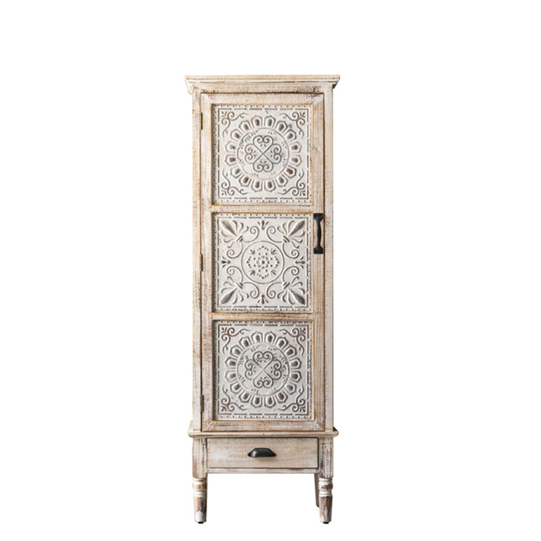 Industrial Stain Resistant Cabinet Distressed Wood Solid Wood Accent Cabinet 21.7"L x 13.8"W x 63"H Clearhalo 'Cabinets & Chests' 'cabinets_chests' 'furn' 'furn_cabinets_chests' 'Furniture' 'Living Room Furniture' 7117647