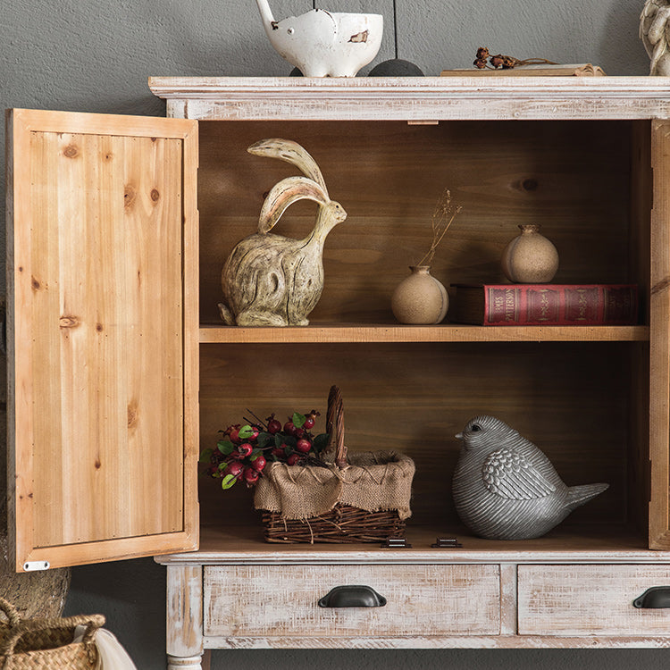 Industrial Stain Resistant Cabinet Distressed Wood Solid Wood Accent Cabinet Clearhalo 'Cabinets & Chests' 'cabinets_chests' 'furn' 'furn_cabinets_chests' 'Furniture' 'Living Room Furniture' 7117650