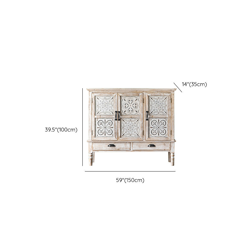 Industrial Stain Resistant Cabinet Distressed Wood Solid Wood Accent Cabinet Clearhalo 'Cabinets & Chests' 'cabinets_chests' 'furn' 'furn_cabinets_chests' 'Furniture' 'Living Room Furniture' 7117652