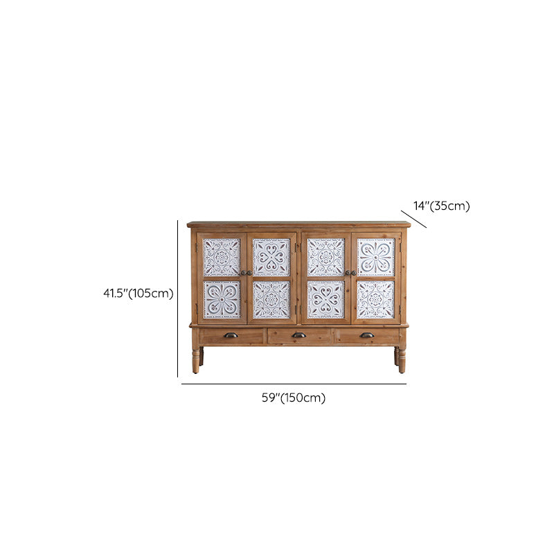 Industrial Stain Resistant Cabinet Distressed Wood Solid Wood Accent Cabinet Clearhalo 'Cabinets & Chests' 'cabinets_chests' 'furn' 'furn_cabinets_chests' 'Furniture' 'Living Room Furniture' 7117653