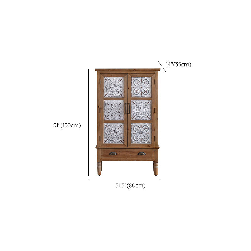 Industrial Stain Resistant Cabinet Distressed Wood Solid Wood Accent Cabinet Clearhalo 'Cabinets & Chests' 'cabinets_chests' 'furn' 'furn_cabinets_chests' 'Furniture' 'Living Room Furniture' 7117654